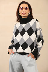 MARIA KNITTED JUMPER - BLACK/GREY