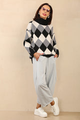 MARIA KNITTED JUMPER - BLACK/GREY