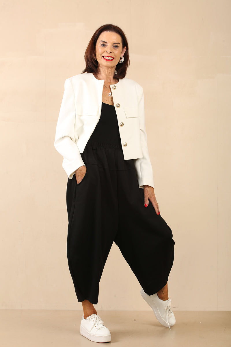 Eileen Scuba Horseshoe Trouser in Black