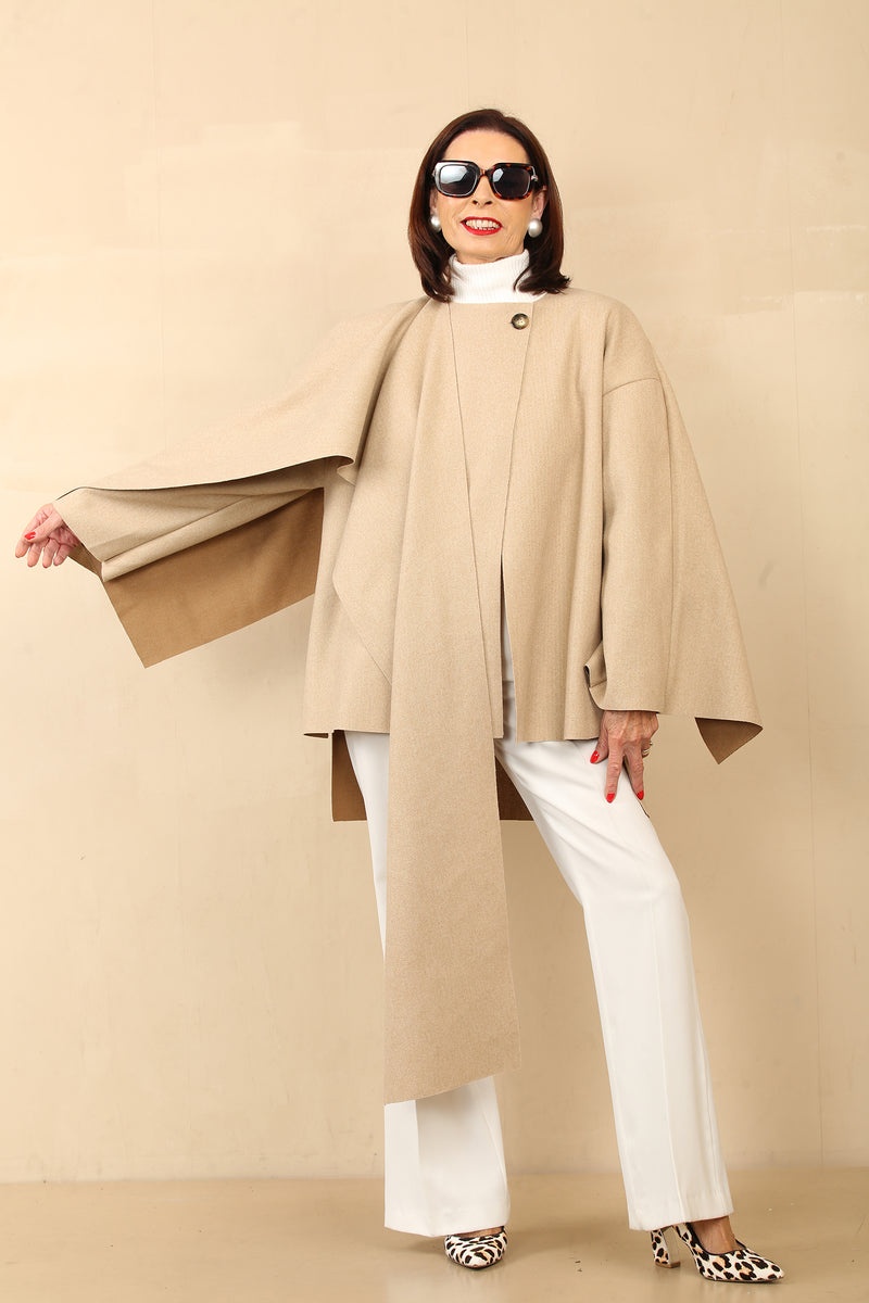 ANNABELLE CAPE COAT - CAMEL