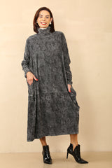 CARRIE CHENILLE COCOON DRESS - GREY