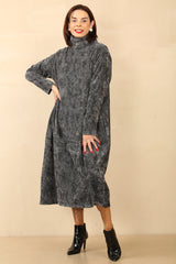 CARRIE CHENILLE COCOON DRESS - GREY