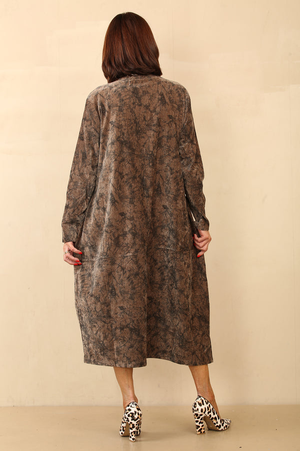 CARRIE CHENILLE COCOON DRESS - MOCHA