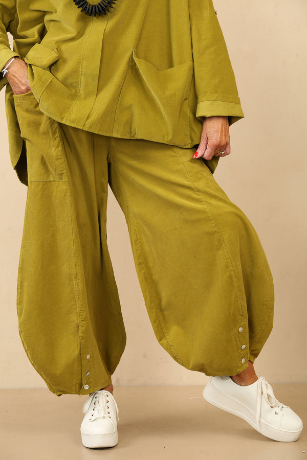 ARABELLA COTTON BALLOON TROUSERS - PISTACHIO