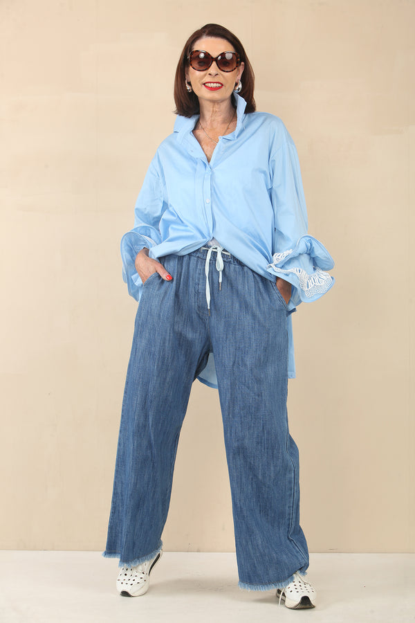 Freya wide leg denim trouser