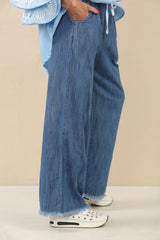 Freya wide leg denim trouser