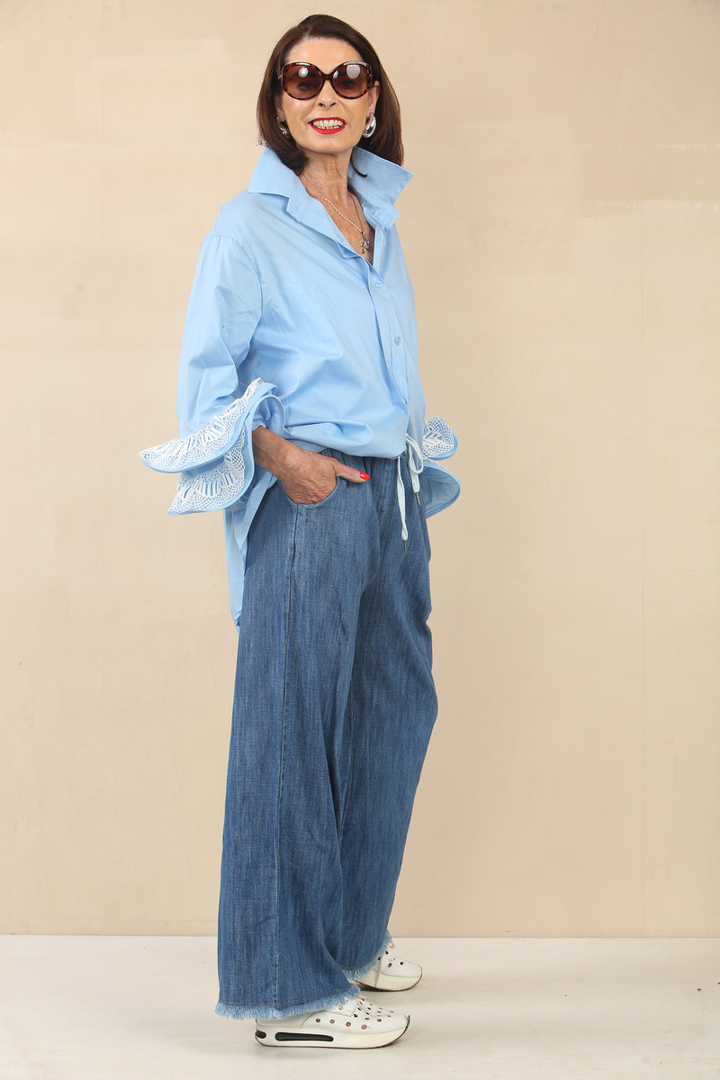 Freya wide leg denim trouser