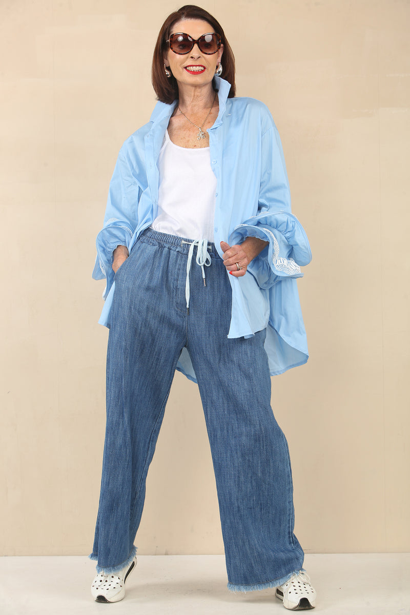 Freya wide leg denim trouser