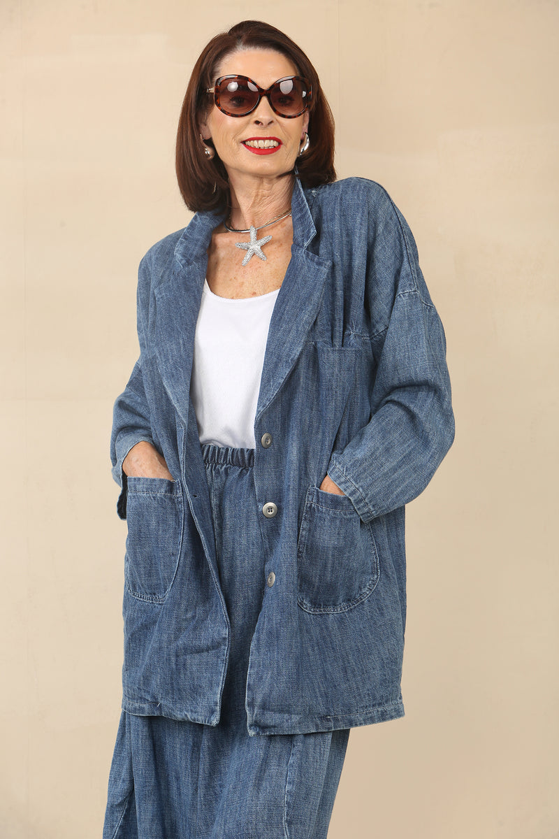 Faye denim boxy jacket