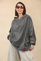 RAFFI HOODED SWEATSHIRT TOP  in Grey