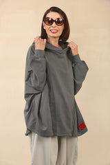 RAFFI HOODED SWEATSHIRT TOP  in Grey