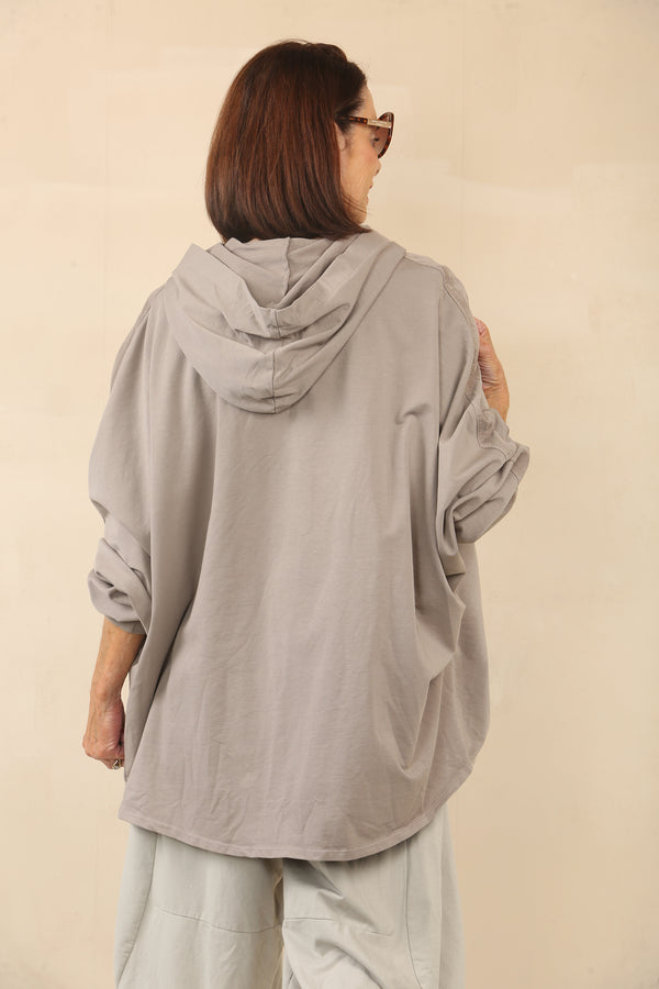 RAFFI HOODED SWEATSHIRT TOP  in Mocha