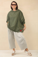 RAFFI HOODED SWEATSHIRT TOP  in Sage