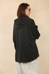 RAFFI HOODED SWEATSHIRT TOP  in Black