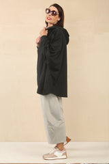 RAFFI HOODED SWEATSHIRT TOP  in Black