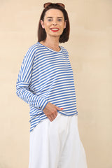 ELLIS ROUND NECK TOP IN BABY BLUE