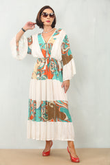 Gabriela Boho Dress in Orange