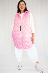 Willoughby Hooded Gilet in Iridescent pale pink