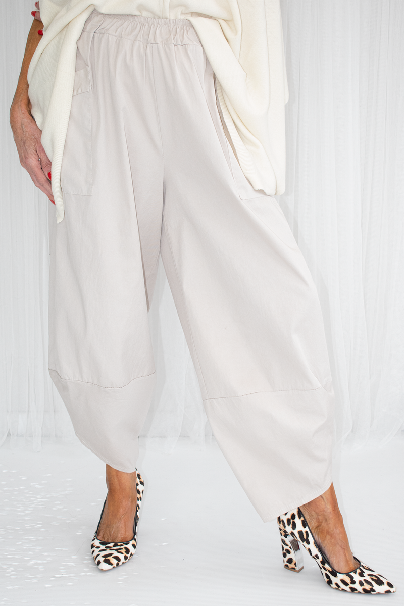 Kennedy Cotton Cocoon Trouser in Stone