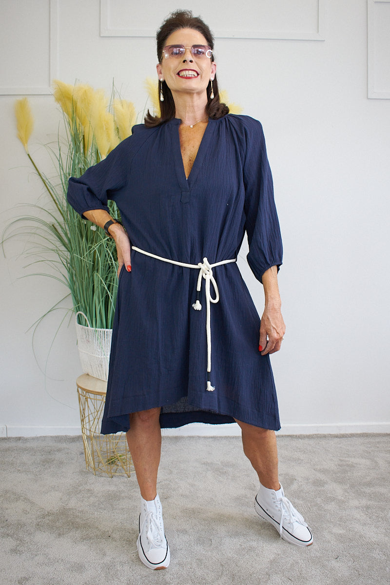 Marina Dress in Fresh Navy