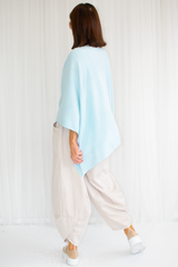 Mollie-Ann Poncho Style Fine Knit in Sky Blue