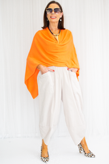 Mollie-Ann Poncho Style Fine Knit in Satsuma