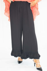 Delia Tie Waist Palazzo Trouser in Classic Black