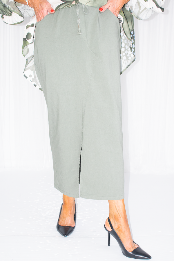 Magic Midi Skirt in Deep Sage