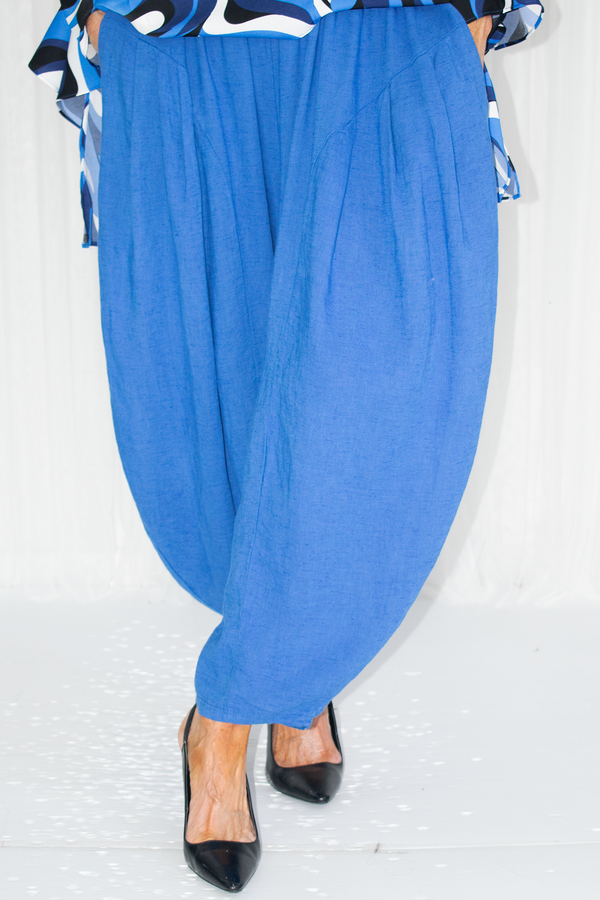 Looloo Linen Trouser in Royal Blue