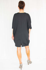 Sadie Slouch Batwing Top/Dress in Classic Black