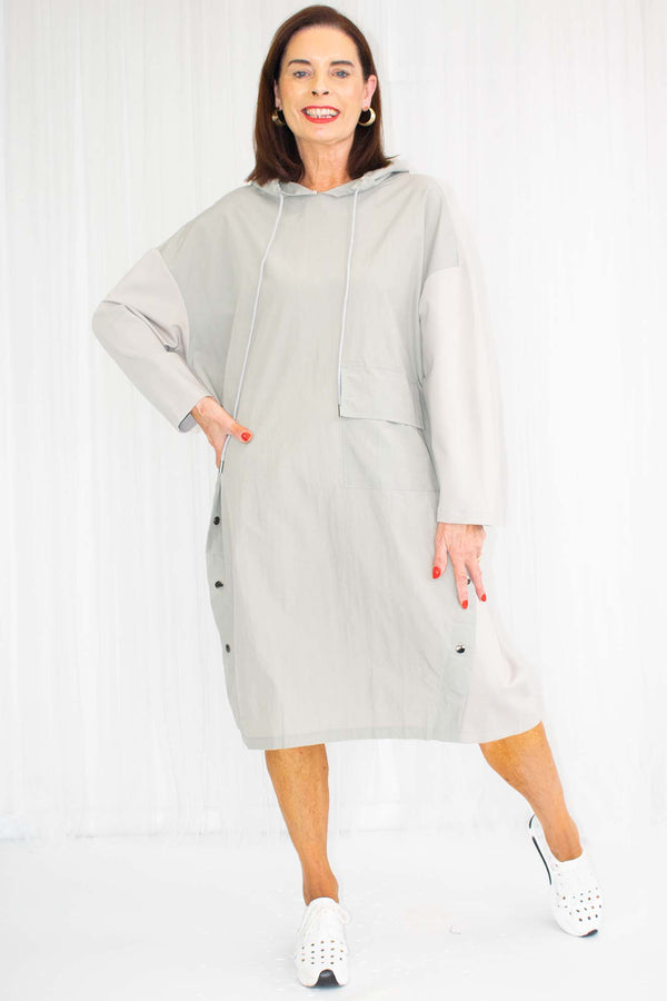 The Utility Popper Dress in Stone