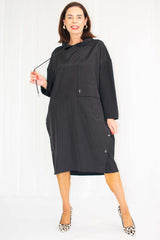 The Utility Popper Dress in Black