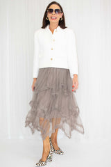 BELINDA TULLE SKIRT - MOCHA