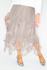 BELINDA TULLE SKIRT - MOCHA