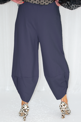 ELISE Scuba Two Pocket Cocoon Trouser in Navy