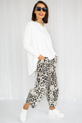 TRIXIE TWO POCKET COCOON TROUSER IN CHEETAH PRINT.PRE ORDER 4TH NOVEMBER