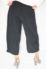 Florence Pin Cord Cocoon Trouser in Black