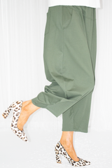 Eileen Scuba Horseshoe Trouser in Khaki