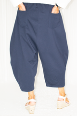 Eileen horseshoe scuba trousers in navy