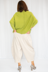 Hollie Two Pocket Cocoon Jumper in Pistachio