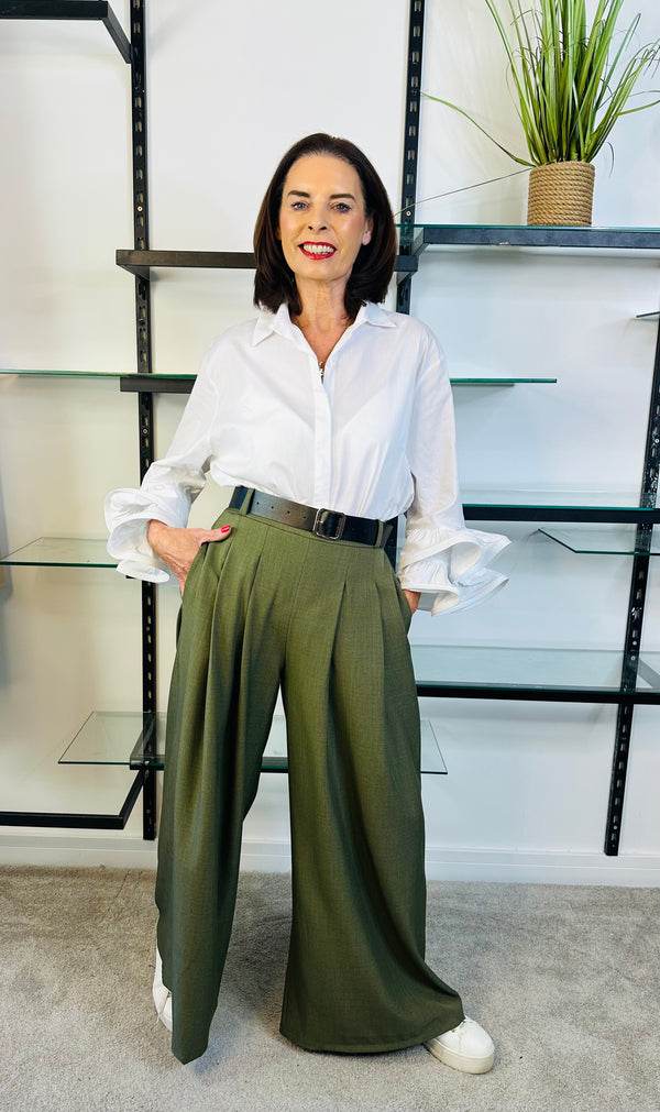 ELIZABETH TROUSERS IN SAGE GREEN