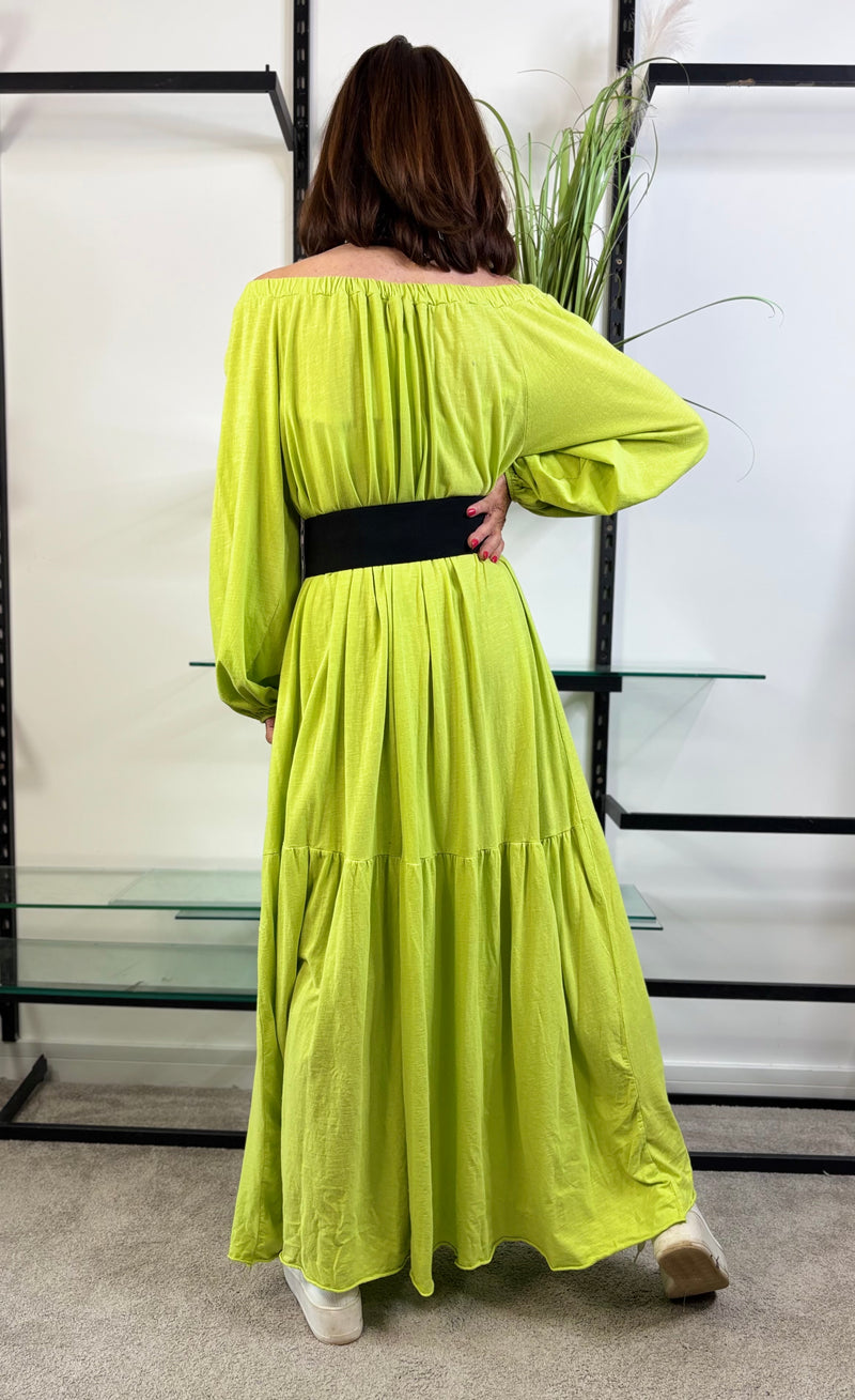 MOLLY DRESS APPLE GREEN