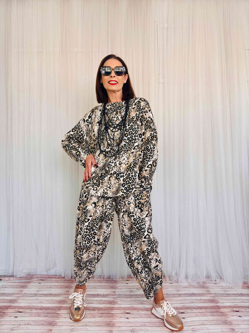 Leo Cheeta Print Coord Suit