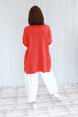 LYLA KNIT TUNIC - RED - 1838