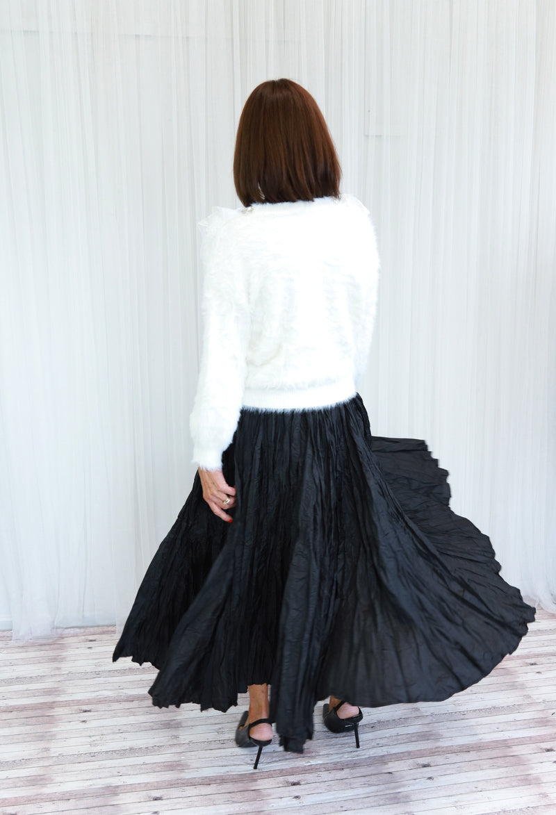 CHLOE CRINKLE SKIRT IN BLACK