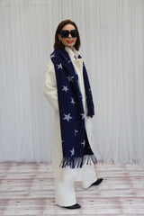 DOUBLESIDED STAR SCARF - NAVY