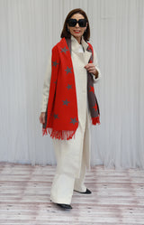 DOUBLESIDED STAR SCARF - RED