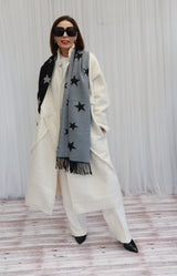 DOUBLESIDED STAR SCARF - BLACK