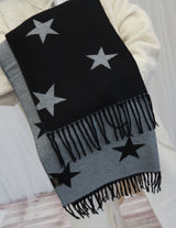 DOUBLESIDED STAR SCARF - BLACK