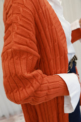 GRACE - RIBBED CARDIGAN - ORANGE